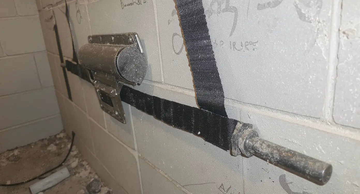 Carbon fiber strap epoxy saturation and application process showing structural resin bonding fiber sheet to prepared basement wall substrate