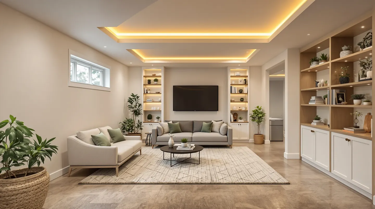 A well-protected basement with proper waterproofing systems installed — warm, dry, and ready for use